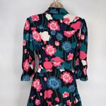 Kate Spade Shirt Dress Womens XS Black Polyester Whimsical Viney Floral Belt Photo 8