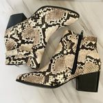 Market & Spruce animal print ankle Boots  6.5 bootie Block Heel Black Beige Snake Photo 3