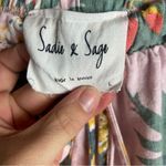 Sadie And Sage Size Large Linen Pull On Shorts Tropical Floral Pink Beachy Swim Photo 2