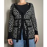 Cache Vintage  Black White Animal Print Cardigain Size XS Photo 1