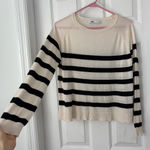 ZARA  Cream and Black Striped Long Sleeve Sweater Photo 0