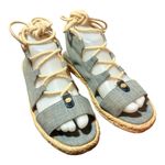 MICHAEL KORS McKenna Denim Gladiator Espadrille Sandals Blue Size 7 Photo 1
