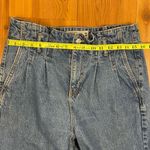 Garage  Paper Bag Mom Denim Jeans High Waist Rise Cotton Raw Hem Pleat size 7 Photo 8