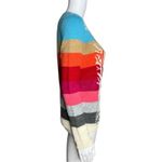 Talbots Sweater Womens Small Multicolored Wide Stripe Winter Scene Deer Knit Photo 1