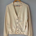 Pact  Cream Organic Cotton Knit Cardigan Sweatshirt Sweater Photo 0