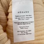 Sézane NWT  Remy Merino Ribbed Knit Short Sleeve Top | Sz Small | Light Beige Photo 12