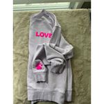 Wildfox  Love Sweatshirt Dogs Love Me Gray W/ Pink Paw Print Womens L Photo 9