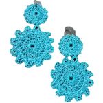 Roberta Roller Rabbit ROLLER RABBIT Macrame Earring Sky Blue Hook Crochet Boho Casual NEW Photo 0