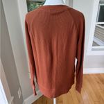 Eddie Bauer  Rust Orange Thermal Cotton Long Sleeve Top Sweatshirt Pockets XS Photo 9