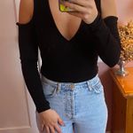 Boohoo Black Cold Shoulder Bodysuit Top Photo 0