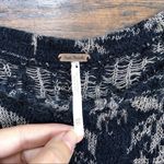 Free People  • Floral Fields sweater black tan knit linen alpaca fuzzy zipper Photo 7