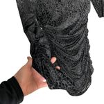 Likely  Leopard Burnout Wylie Dress Size 2 Black Ruched Long Sleeve Mock Neck Photo 3