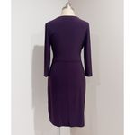 American Living Women's Purple 3/4 Sleeve Ruched Faux Wrap Sheath Dress Size 6 Photo 2
