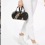 Michael Kors Stanton Medium East West Leather Barrel Messenger Black Multi. Photo 13