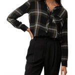 Rails  Button Down Shirt Hunter Moss Black Ivory Plaid Photo 0