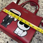 Karl Lagerfeld Paris Womens Maybelle Satchel Crossbody With Pouch Red Medium NWT Photo 8