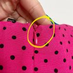 ZARA  Trafaluc Bright Pink Polka Dot Ruched Asymmetrical Dress Photo 14