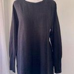 st. john's bay St. John’s Bay Black Ribbed Relaxed Fit Long Sleeve Pullover Sweater Photo 0