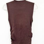 ZARA Womens Summer Occasion High Neck Sleeveless Ruched Midi Dress Size S Brown Photo 4