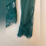 Sexy Perspective Green Lace Eyelashes Long Sleeve Bodysuit Size M‎ Size M Photo 6