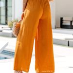 Miou Muse Linen Blend Wide Leg orange Rust Pants size Medium Photo 2