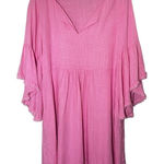 Umgee  Women's Pink Bell Sleeve Knee Length Dress Size L Photo 0