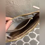 Nanette Lepore Tan Woven Bag with Gold Chain
White leather accents stripe lining Photo 11