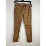 AG Adriano Goldschmied AG Jeans The Legging Ankle Super Skinny Size 27 Brown Coated Denim Leather Look Photo 12