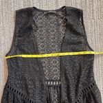 Crochet Vest Open Front Sleeveless Top Cardigan Cover Up S Small OS Black Size undefined Photo 3