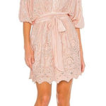 Young Fabulous and Broke YFB Pink Eyelet Embroidered Kimono Sleeve Dress L Photo 0