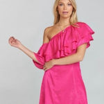 Show Me Your Mumu Women's size Small Brooke Mini Dress Hot pink One Shoulder Photo 0