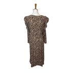 ZARA  Leopard Print Long Sleeve Dress Brown Size XL Photo 2