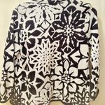 Isaac Mizrahi  live Black and White Floral Cardigan Sz S Photo 1