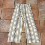 Free People  Patti Striped Embroidered Wide Leg High Waist Crop pants size xs Photo 7