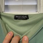 Nasty Gal  Split Hem Midi Dress - Sage Green Photo 3