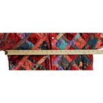Anu Jacket Size Small Velvet Patchwork Red Silk Wool Quilted Colorful Vintage Photo 7