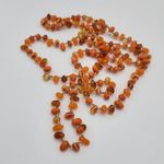Amber Carnelian Necklace 23.5" Orange Pebble Beaded Artesian Handmade Jewelry Photo 8