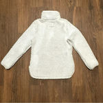 Cozy Sherpa  Quarter Zip White Pullover Sweater Jacket High Collar Soft Sz Small Photo 1