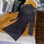 Balmain Black Mesh Harlequin Long Sleeve Mini Dress Photo 7