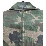 Free People Zippered Camouflage Denim Military Jacket Women’s Size Small Photo 2