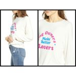 Wildfox ππ Dog Owners Make Better Lovers Baggy Beach Jumper Sweatshirt M Photo 6