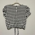 Dress the Population Cosmopolitan  Black/White Gingham Tie Front Crop Blouse Photo 4