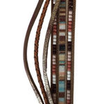 112. Western Braided Leather Bracelet w Magnetic Clip – Multi Photo 0