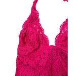 B.tempt'd by Wacoal Hot Pink Mesh Lace Thong Halter Bodysuit Size Large Sexy Photo 3