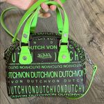 Von Dutch Y2K  Bowling Bag Brown with lime Green Satchel Crossbody logo print Photo 1