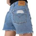 Levi's Levi’s Distressed High Waisted Denim Shorts Relaxed Fit Photo 1