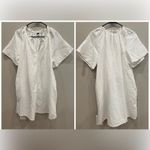 Old Navy  White Gauze V-Neck Ruffle Neck Mini Swing Dress with Pockets Photo 1