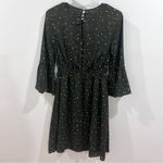 H&M bell sleeve black dress with black and white polka dots size 4 Photo 3