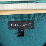 Lane Bryant  Sweater Womens Plus 22/24 Emerald Green Embroidered V Neck Photo 2