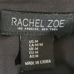 Rachel Zoe  Black Satin Wrap-Style Long Sleeve Crop Top Size Medium Photo 6